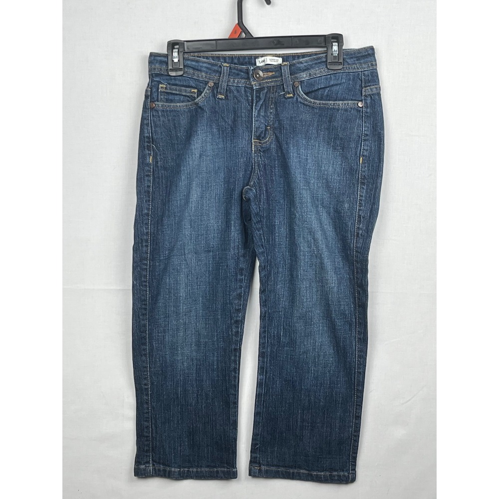 Lee Denim Capri‎ Jeans Womens 4P Lower on the Waist Dark Wash Blue LMKH54181